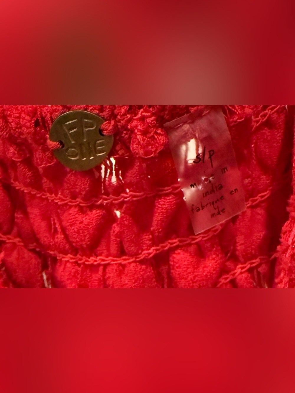 Free People FP One Adella Maxi Slip Dress Red Size S Ruffle Lace Floral Romantic - Picture 5 of 10